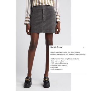 NWT Corduroy Treasure & Bond Mini Skirt